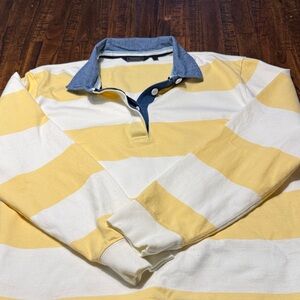 Vineyard Vines🐳 Yellow and White Striped Rugby Shirt